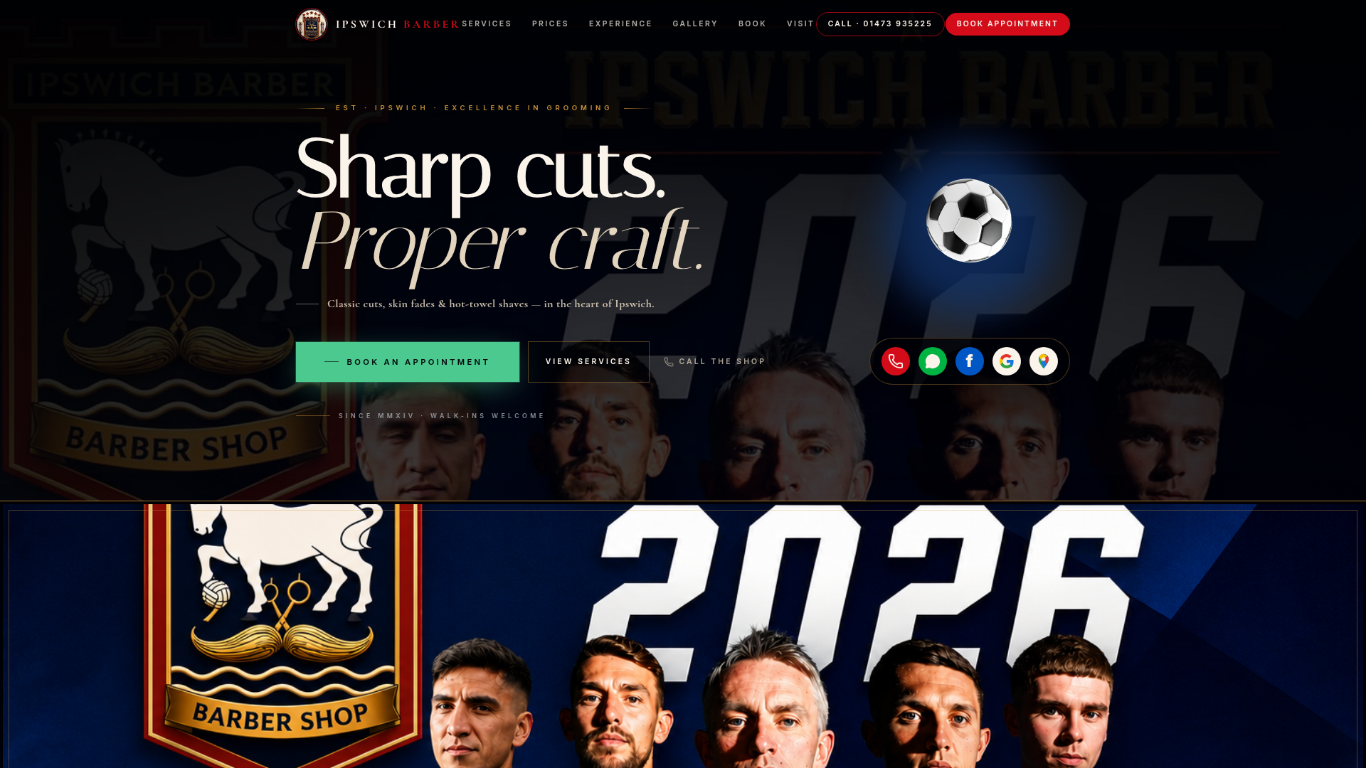 Ipswich Barber — bespoke website built by HMG